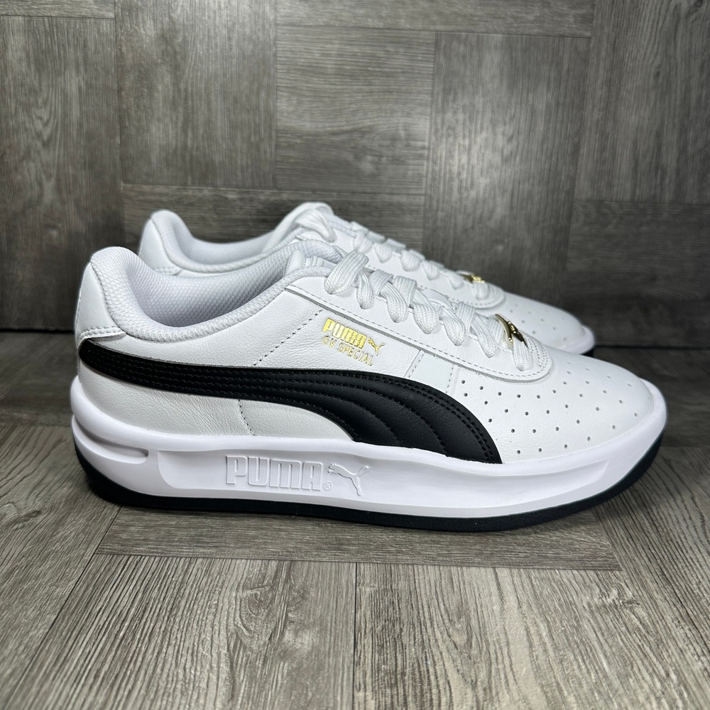 Puma GV Special Sneaker Youth 6.5Y White Black Gold Leather 398374-03 NEW
